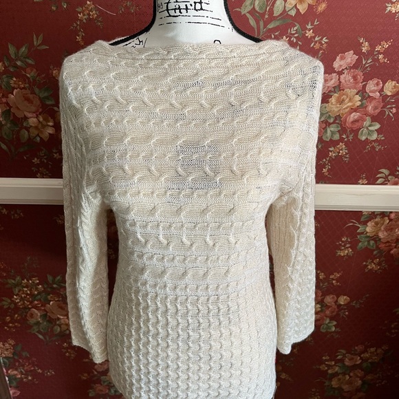 Ruby Rd. Sweaters - NWT Ruby Rd. Cream Metallic gold Cable Knit Sweater.